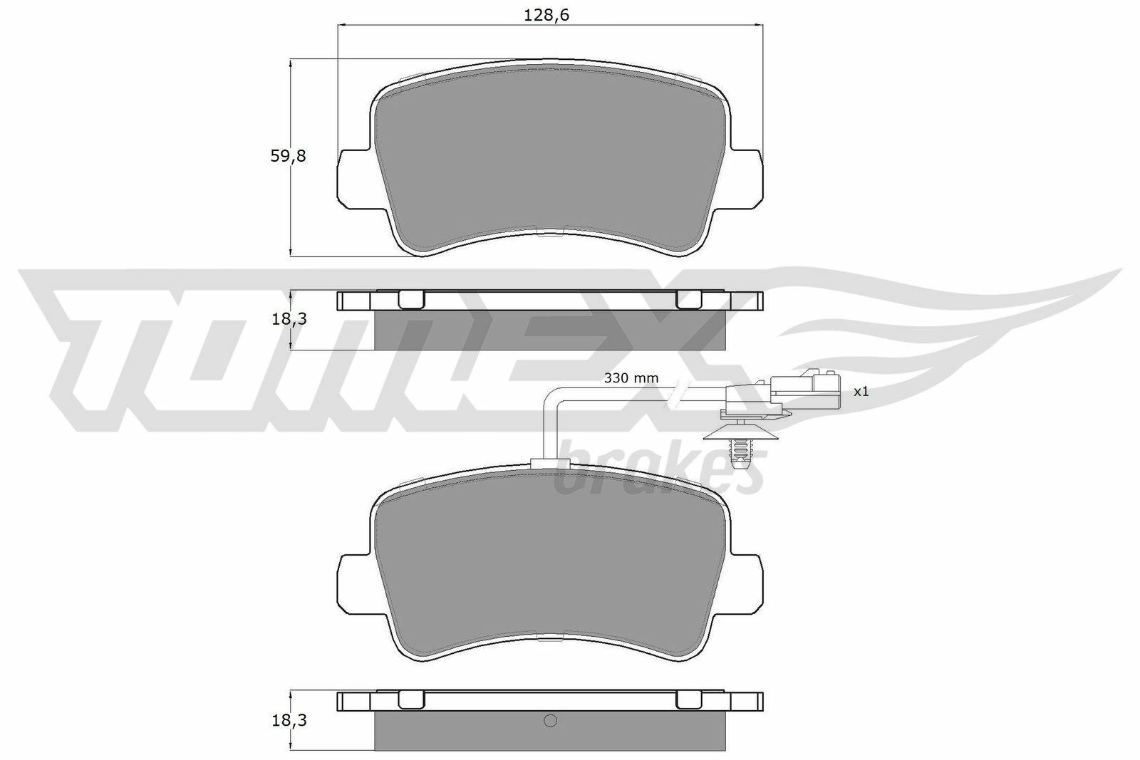 Sada brzdových destiček, kotoučová brzda TOMEX Brakes